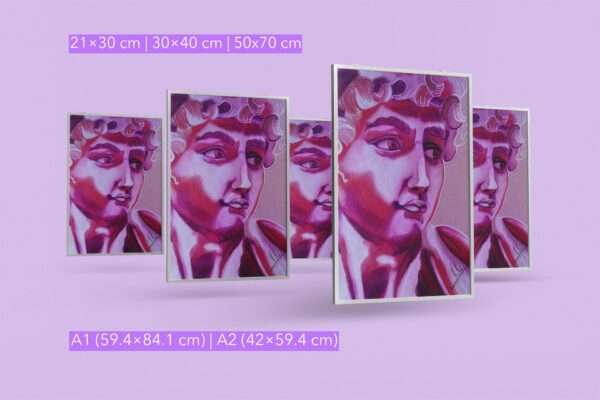 Porträtzeichnung in Rottönen auf grauem Papier – Kunstwerk „Michael“ von Jasmin Moody4